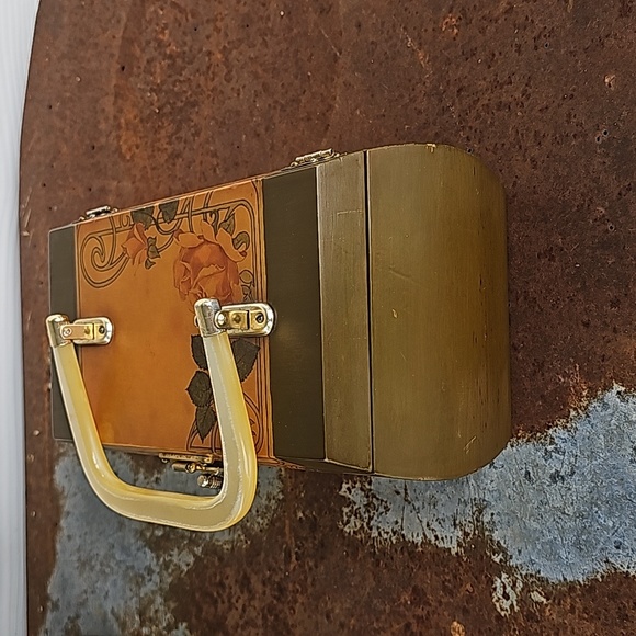 VTG 70s Wooden Handbag - Picture 7 of 16